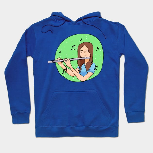 Girl Playing Flute Hoodie by ViktoriousFlutes